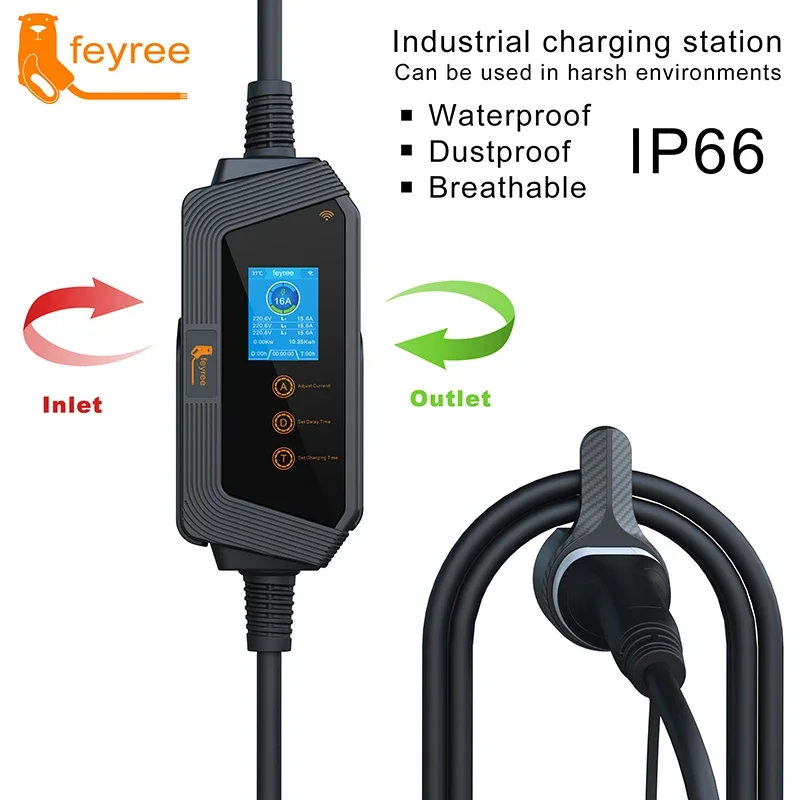 feyree 11KW 16A 3Phase Type2 P - Type 2 Portable Ev Charger 11Kw Cee review and price