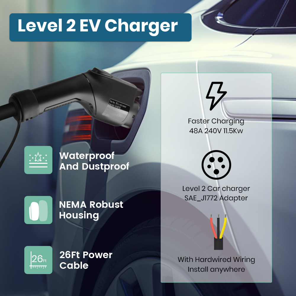 Junsun Level 2 EV Charger 48A  - J1772 Evse 32A Level 2 Charger review and price